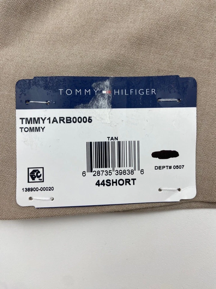 $450 NUEVO TOMMY HILFIGER Para Hombres 44S Blazer Bronceado Sólido Abrigo Deportivo Traje Chaqueta Foto 3 de 4