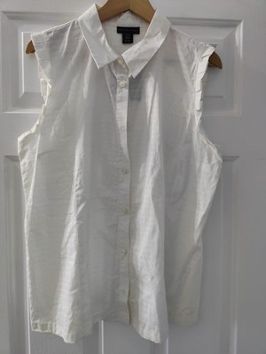 Apostrophe White Sleeveless Button Down Shirt NWT Size XL
