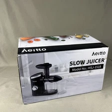 Aeitto Slow Juicer HSJ-1518 Cold Press Masticating Juicer Black NEW OPEN BOX