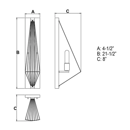 Vaxcel Lighting W0252 Dearborn 1 Light 21-1/2"H Wall Sconce - MultiColor - Picture 7 of 7