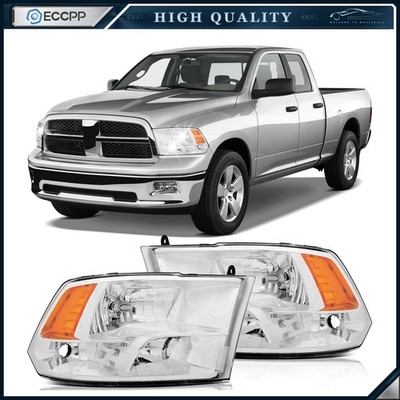 For 2009-2018 Dodge Ram 1500 2500 Headlight Assembly w/Quad Lamp Left+Right Pair