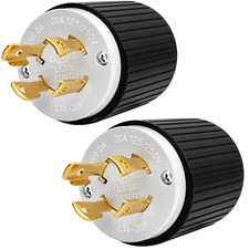 2Pack NEMA L14-30P Locking Plug, 30 Amp 125/250V Twist Lock Male Plug, 3 Pole 4