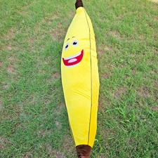 HB Leisure Giant 72" Inflatable Yellow Fabric Smiling Banana Party Decor Rare