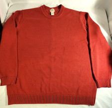 Vintage L. L. Bean 100% Cotton Red Knit Men's Crewneck Sweater 2X Tall USA Made