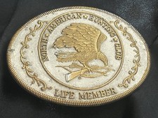 VTG North American Hunting Club Wings of Gold Belt Buckle Life Member Oval