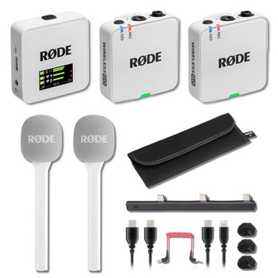 Rode Wireless GO 3rd Gen (White) Wireless Mic System with 2x White Interview GO