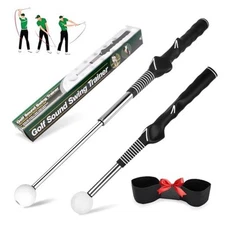 Retractable Golf Swing Training Aid, Golf Grip Trainer for Swing Tempo & 