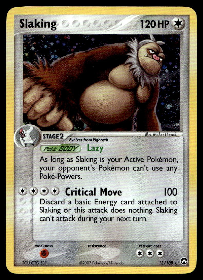 Slaking Power Keepers Holo Rare 13/108 2007 Pokemon TCG
