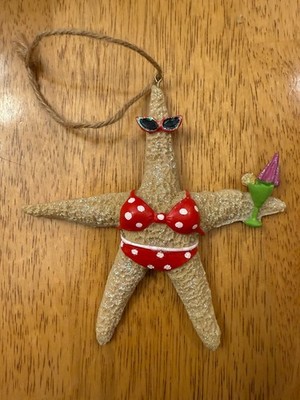 Whimsical Starfish Swimsuit Sunglasses Drink Beach Nautical Ornament Kurt Adler