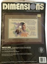1994 Dimensions "Earth  Man" Counted Cross Stitch Kit 3764 14x9 Native American