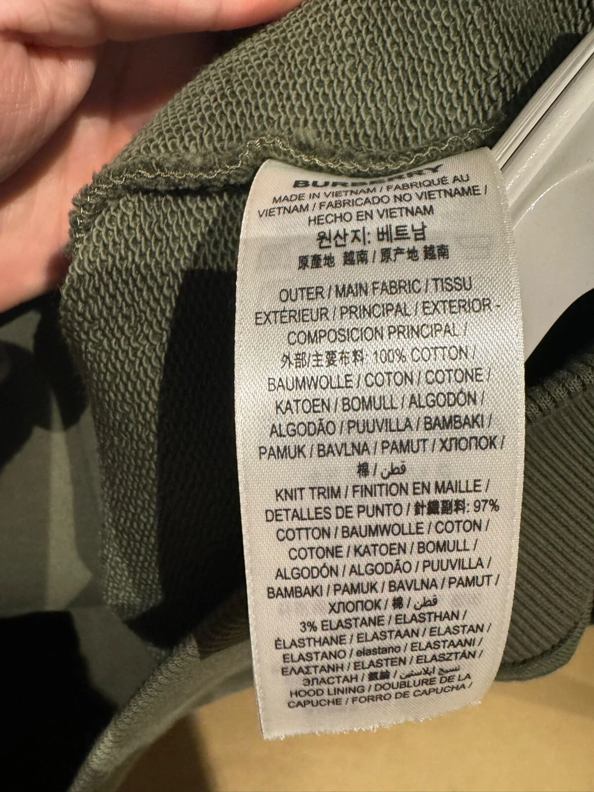 Burberry green Hoodie XL new with labels cotton Monogramma more size available