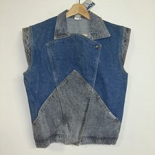 Vintage 1990  s Jordache 2 Tone Denim Vest, Deadstock NWT, Size Small