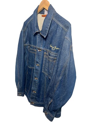 SEAN JOHN / ジャケット/L/--/NVY/無地 VINTAGE Sean John Jacket Mens XL Blue Denim Trucker 90s Hip Hop