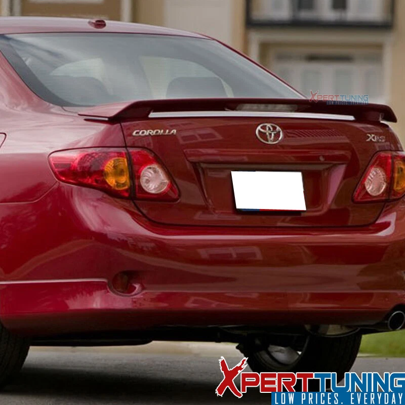 Fits 09-13 Toyota Corolla Sedan Trunk Spoiler W/ LED Brake Matte Black Foto 3 de 4