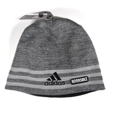 Adidas Beanie Grey Twist Cap Eclipse Reversible III 3 Stripe Hat One Size NEW
