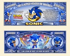 OUR SONIC THE HEDGEHOG MILLION DOLLAR BILL (2 Bills)