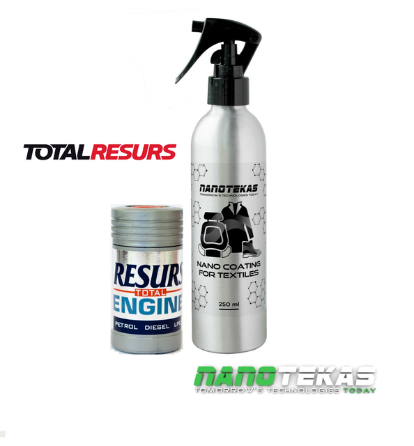 RESURS Total Nano Engine Oil Additive Engine Restorer & Nano Textile