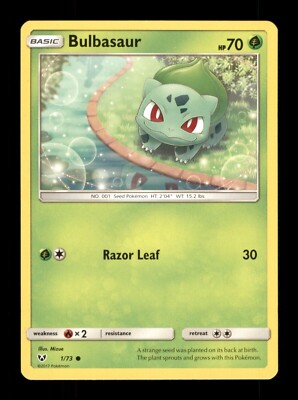 Pokemon TCG Card 2017 Shining Legends - Bulbasaur 1/73 | eBay