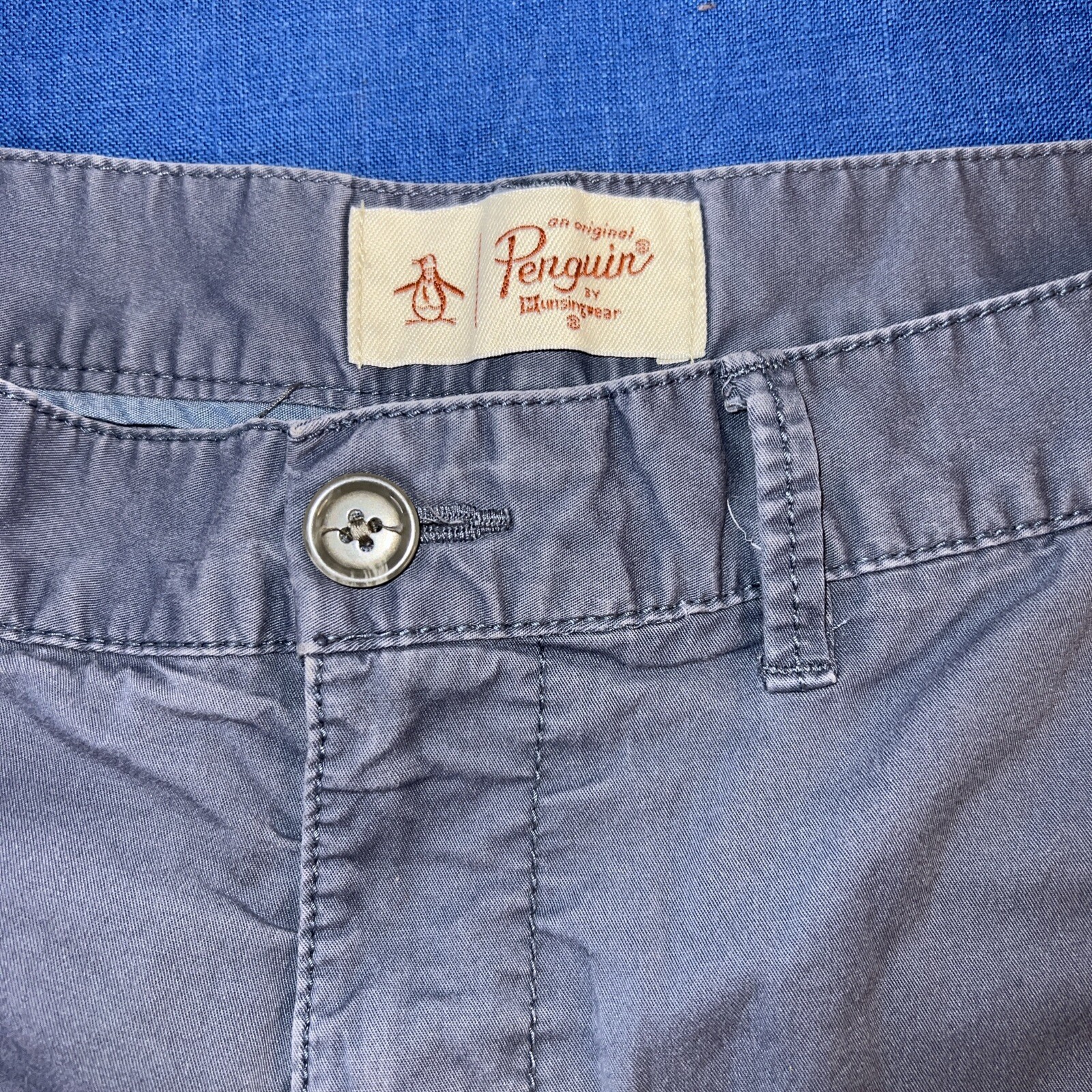 Penguin Munsingwear Vintage Shorts W32 Pale Blue Cotton/poly image 3