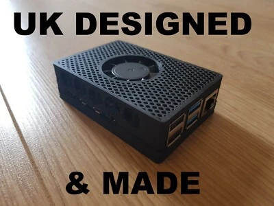 Raspberry Pi 4 Pi4 Case & Cooling Kit inc. Fan & Heatsink ~35°C lower temps!