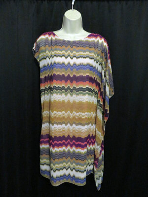Vince Camuto Asymmetrical Single Draped Sleeve Dress Colorful Size 4 | eBay