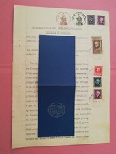 G1235 Carta Bollo ISOLE JONIE L15+1 2 fogli mill 1942 uso Emergenza 17.7.45 RRR