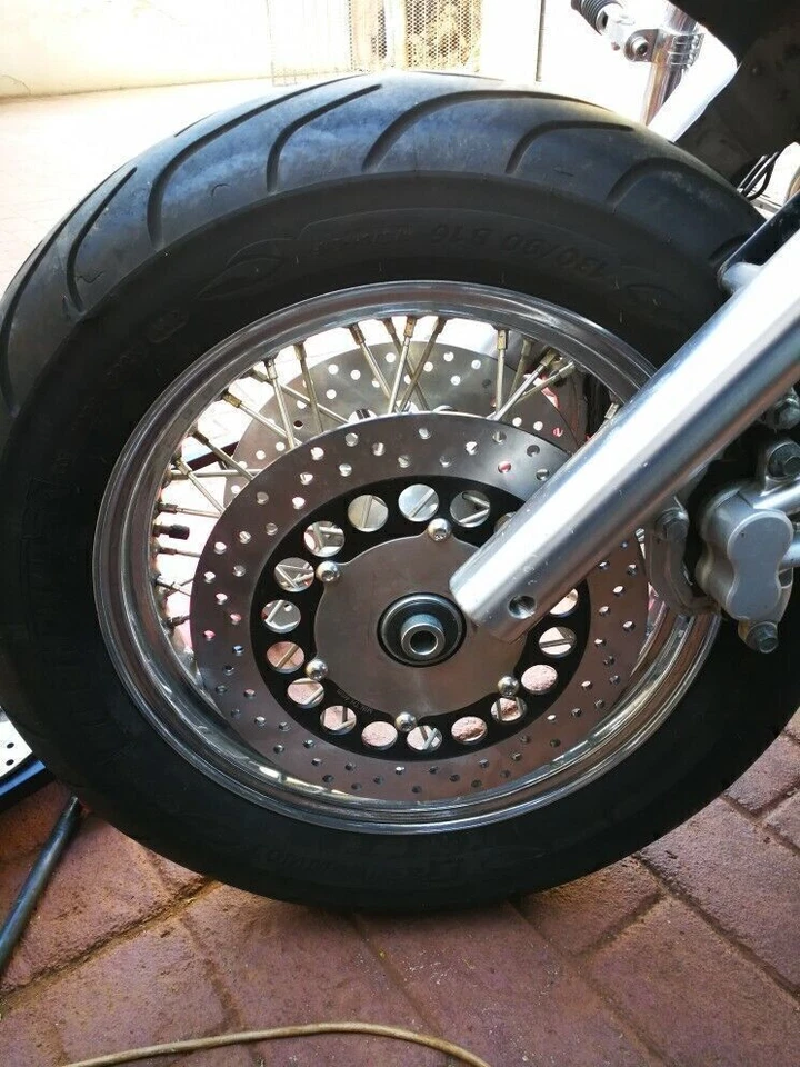 Par de rotores de freno delanteros para Yamaha Royal Road Star XVZ1300 XV1600 99-09 XVS1100 Foto 4 de 4