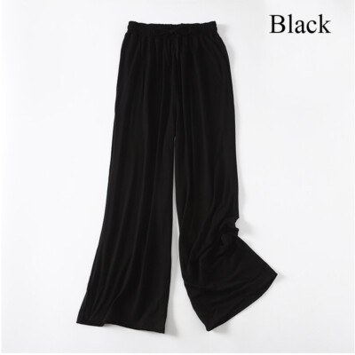 Damen Ausgestellt Hose Locker Weites Bein Schlicht Palazzo Hose Damen Baggy Hose