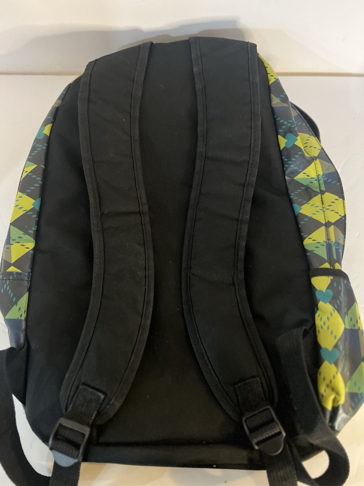 Y2K O'NEILL BACKPACK GREEN ARGYLE PATTERN -GREAT … - image 6