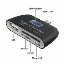 New USB 3.1 Type-C to USB 3.0 OTG HUB Phone Adapter Micro SD Memory Card Reader