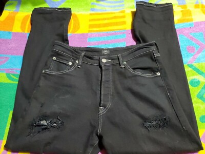 Edwin Japan Marlon Easy Scene Button Fly Distressed Raw Jeans Mens SZ W32×L28