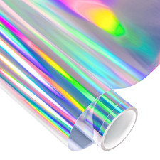 Holographic Chrome Craft Adhesive Vinyl Roll Holographic Spectrum Silver Rainbo