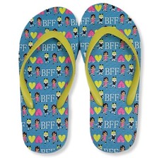 Chatties Girls XL 4-5 Flip Flops Sandals Shower Shoes Multi Color BFF NWT
