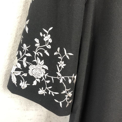 Karen Kane Jacket Womens Medium Black White Embroidery Artsy Career Dressy - Picture 14 of 20