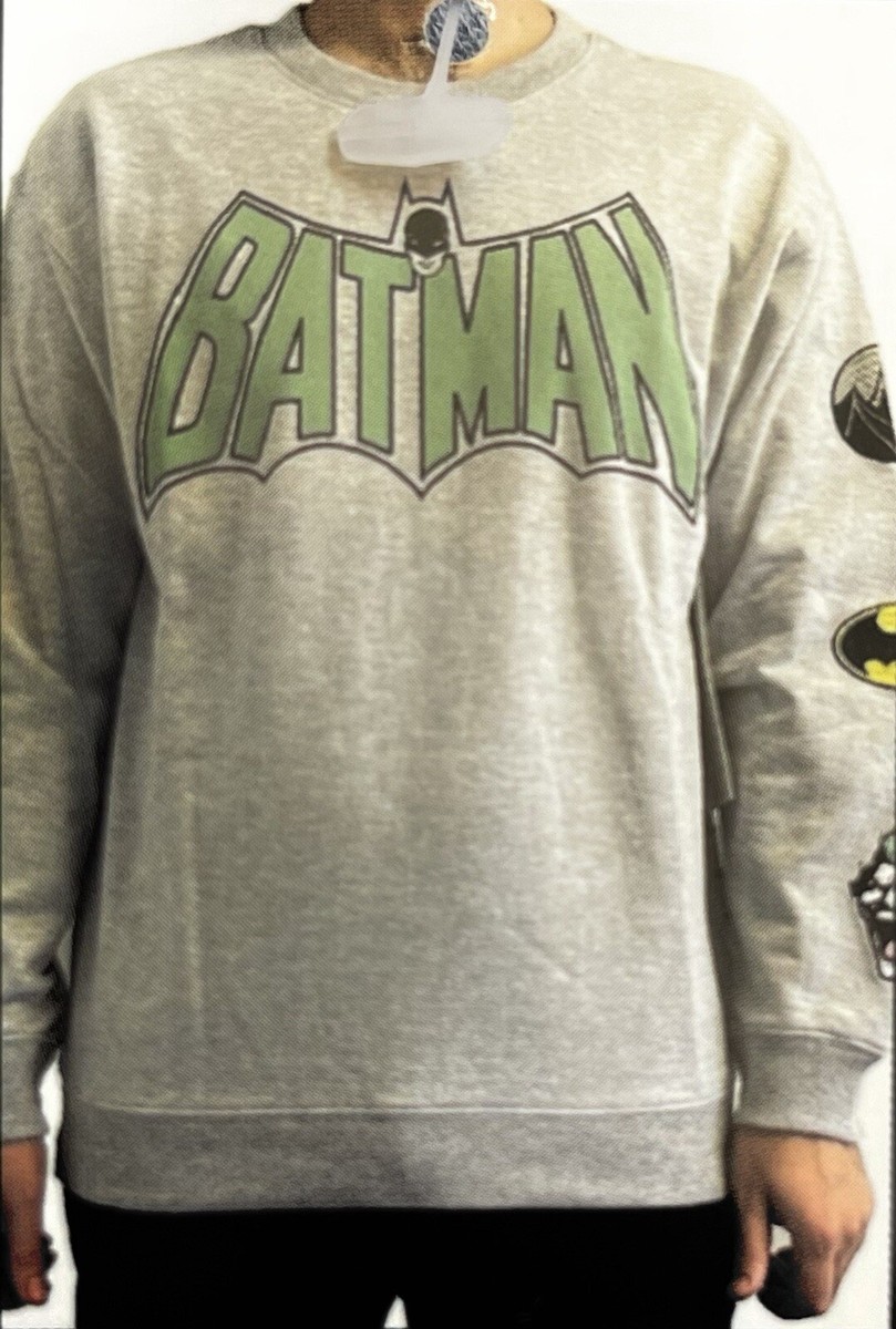 Batman Mens Gray Crew Neck Long Sleeve Sweatshirt - XL