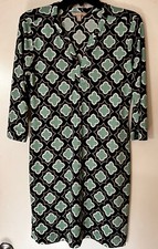 Banana Republic Dress Size S Multicolor -Black and Teal V-Neck 