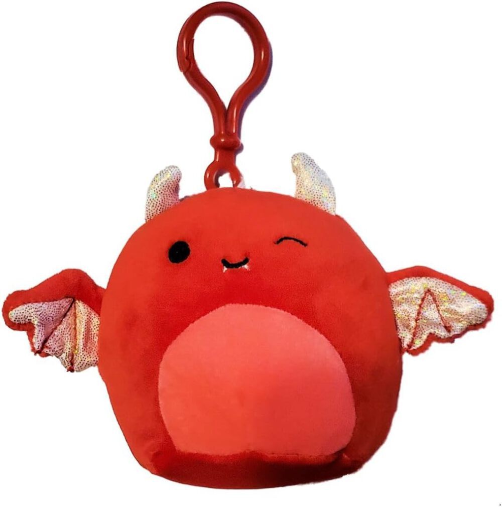 Squishmallows 3.5 Inch Clip-On Plush Karlie The Red Bat Toy