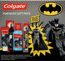 Colgate Kids Powerd Toothbrush Toothpaste Mouthwash Batman Figurie New