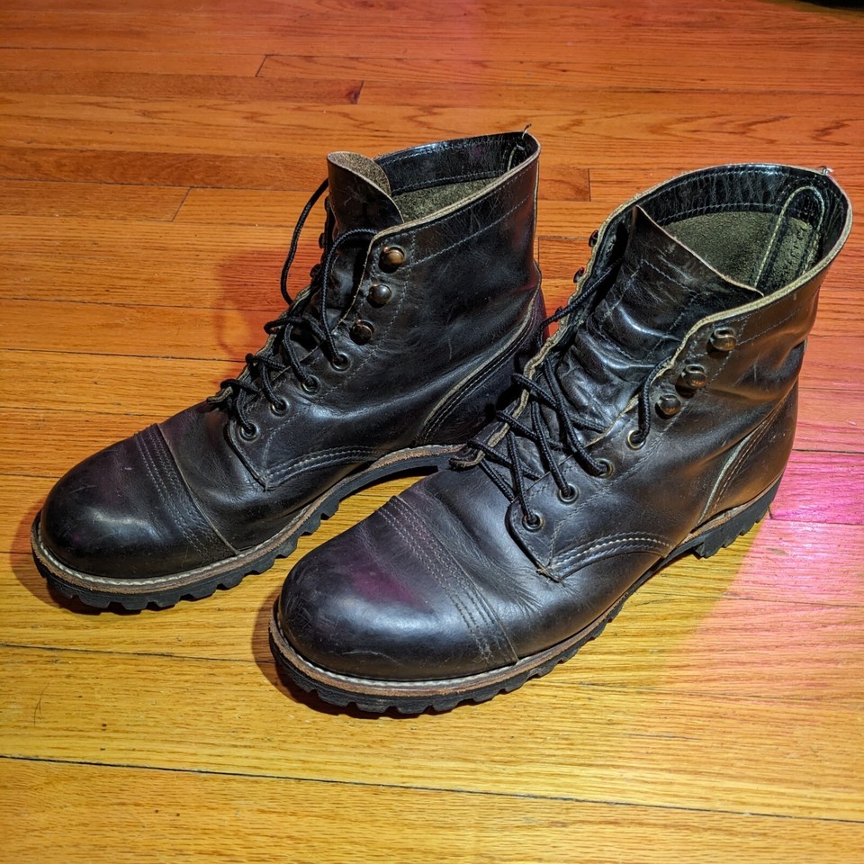 Red Wing Iron Ranger Boots 8116 Charcoal Grey Men's SZ 8.5 D w/ Vibram