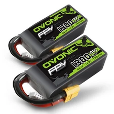 2X Ovonic 1300mAh 4S 100C Lipo Battery 14.8V XT60 For iFlight MegaBee Fpv Drone