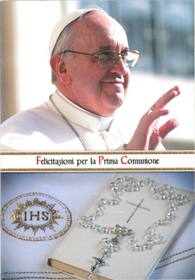 Marpimar Biglietto Auguri Prima Comunione Papa Francesco Mod 1 1pz Ebay