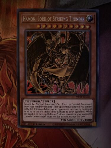 MP21-EN253 Hamon, Lord Of Striking Thunder Prismatic 1st Edition NM Yugioh Card - Picture 1 of 2
