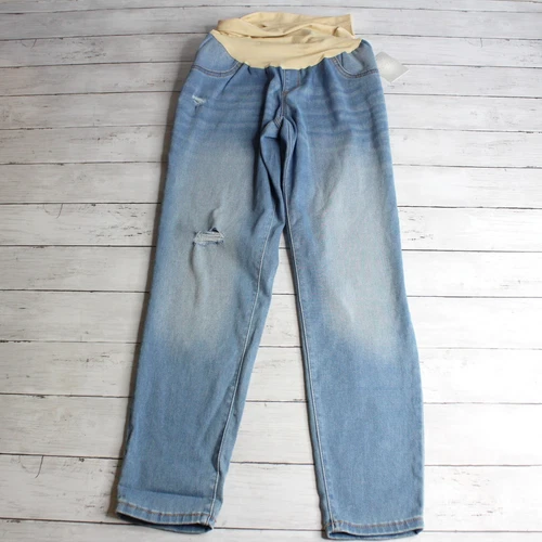 A:Glow Women's Maternity Denim Blue Jeans Size 14 Light Wash Jeggings