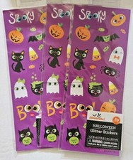 Halloween Glitter Stickers 3 Packs of 23 Total of 69 Stickers Party Favors