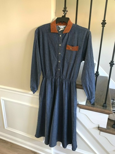 By Berkeley Long Denim Dress Faux Suede 