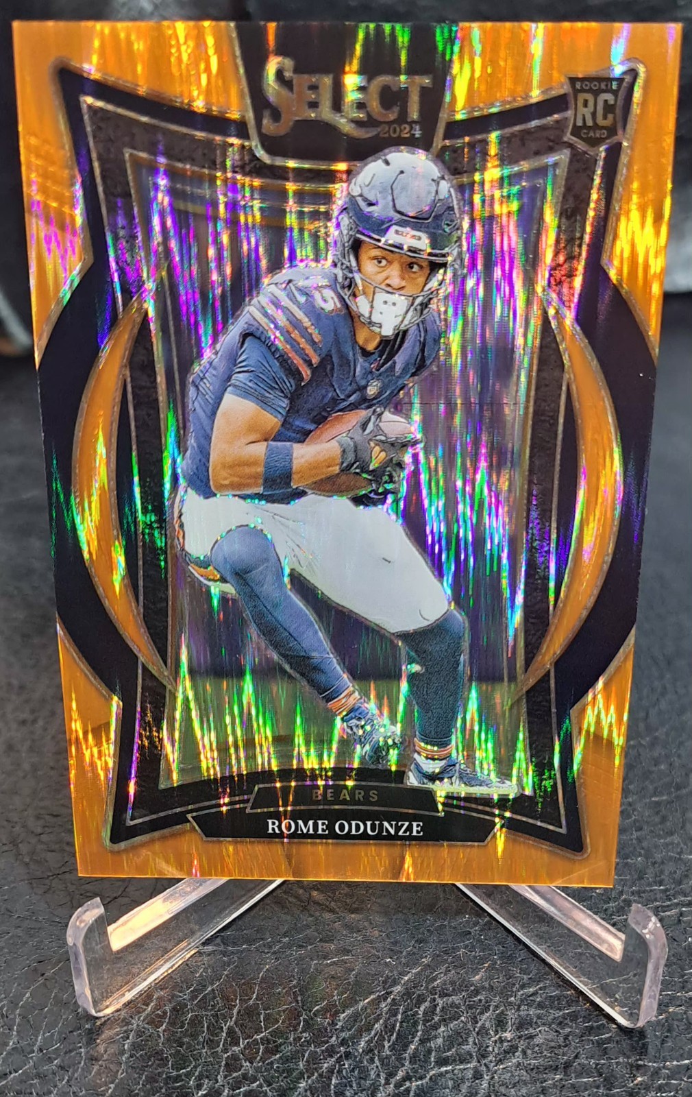 2024 Panini Select - Concourse Rome Odunze #3 Orange Shock Prizm /499 (RC)