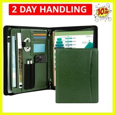 Portfolio Folder with Zipper,Leather Padfolios for Women Men,Professional Por...
