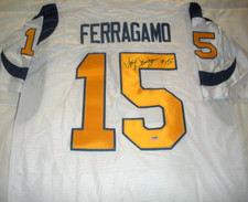 VINCE FERRAGAMO LA RAMS PSA/DNA/COA SIGNED OFFICIAL LICENSED PROLINE JERSEY
