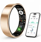 Ring Gold Size 10 Heart Rate Sleep Tracker Pedometer SPO2 Charging Case