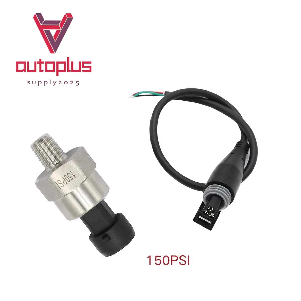 Sensor De Presión De Acero Inoxidable 1/8 NPT Para Aceite, Aire, Combustible O Gas – 150 Psi